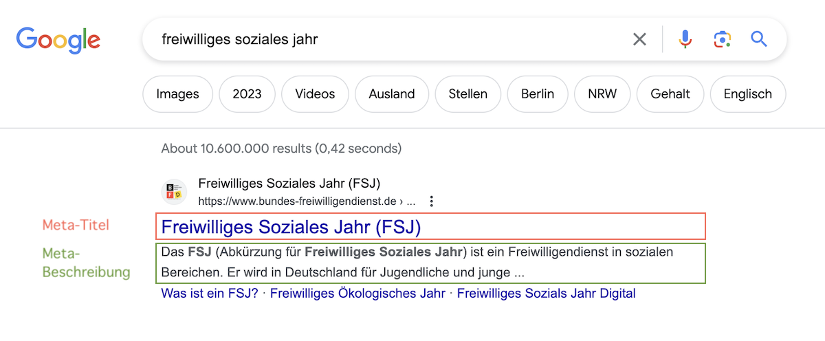 meta titel und meta beschreibung ist wichtig für seo